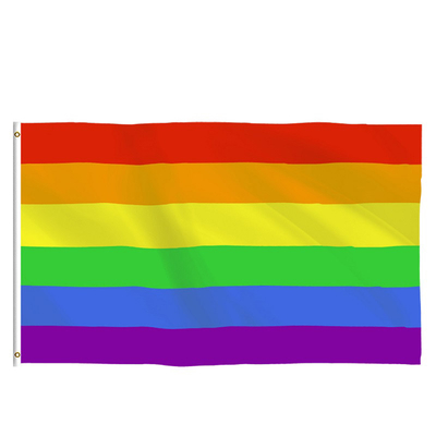 Gay Pride 3x5 ธงรุ้งผ้าโพลีเอสเตอร์ซุปเปอร์สำหรับกิจกรรมกลางแจ้ง