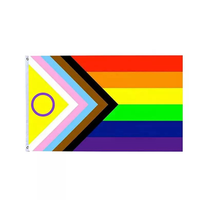 ธง LGBT สีรุ้งการพิมพ์ดิจิตอล 3x5 Ft 100D ธงกะเทยโพลีเอสเตอร์